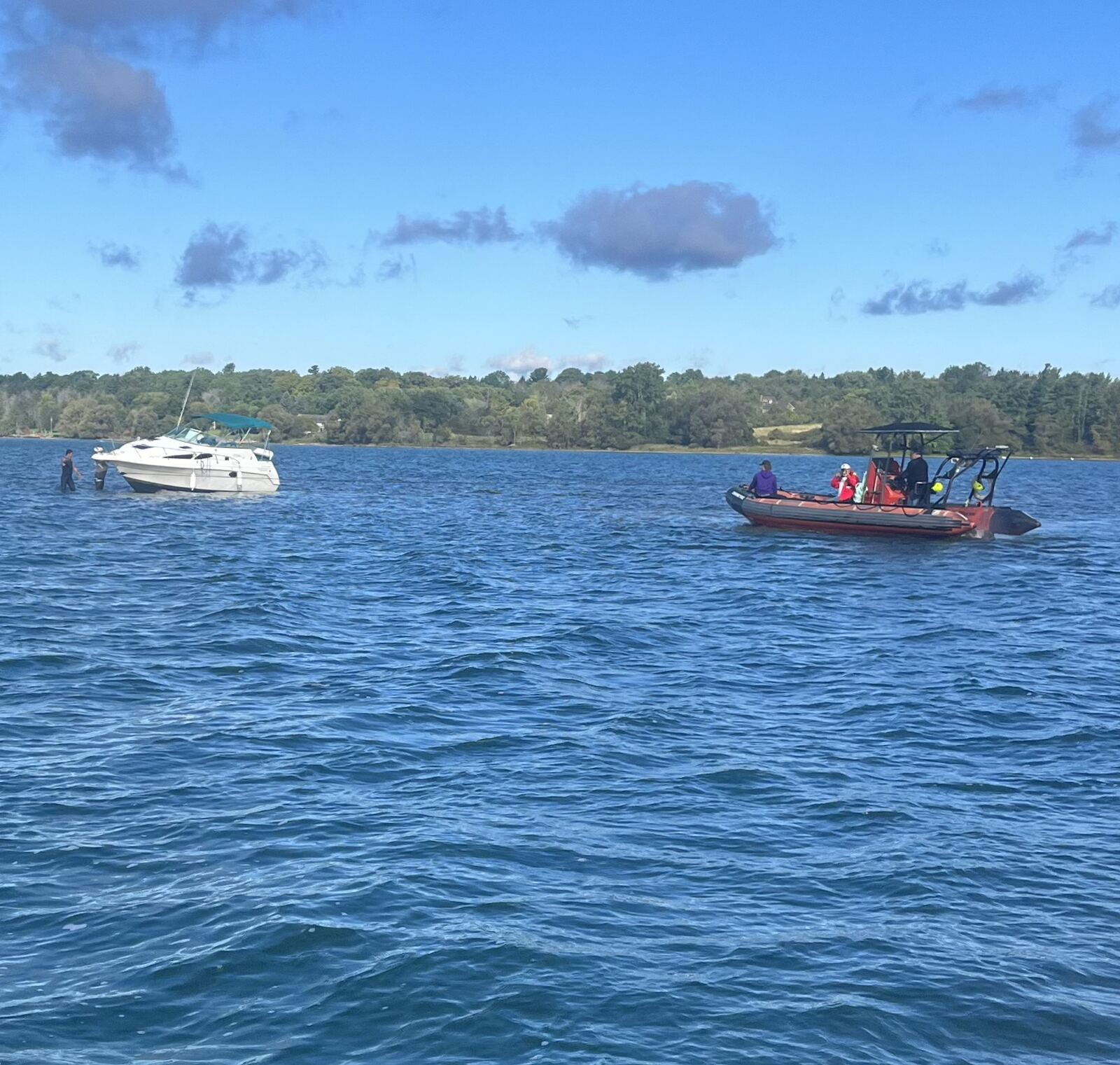 HD Marine recovery vessel and RIB on the water